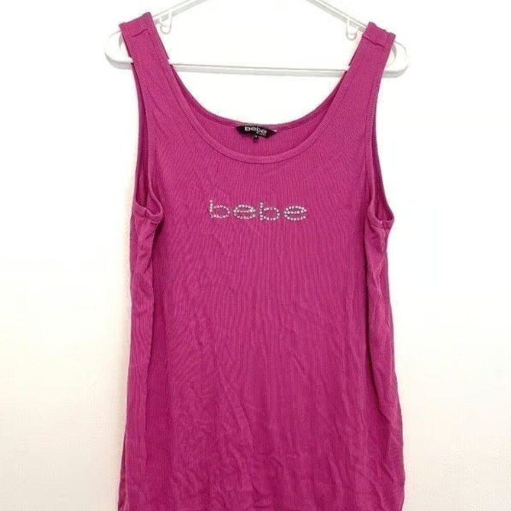 Plus Size Fuchsia Pink Ribbed Sequin BARBIE Barbiecore Y2K Tank Top